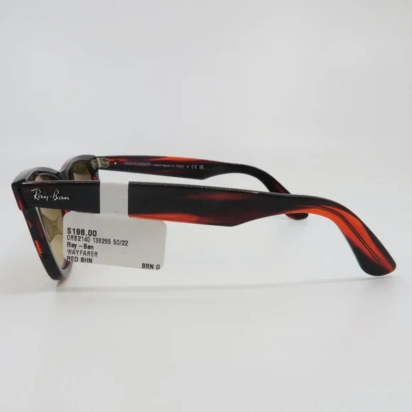 Ray-Ban RB 2140 1362/85 50mm WAYFARER Red/Brown Gradient New Unisex Sunglasses. - Picture 6 of 8